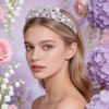 Elegant Pearls Crowned Headband For Weddings Parties And Event Sparkling Rhinestones Metal Construction Headdress
