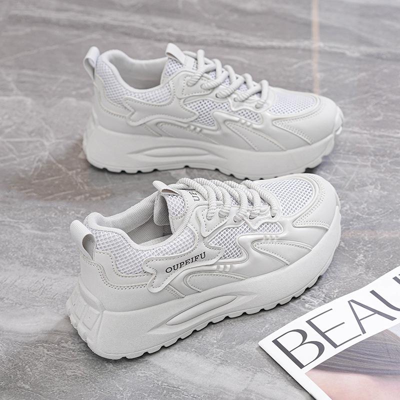 Spring Summer New Women's Sports Shoes Knitted Mesh Outdoor Sports Leisure Lightweight Soft Bottom Breathable Running Shoes