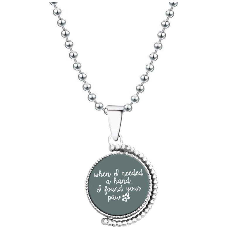 European & American Moon Pendant Necklace - Rotatable Engraving, Creative Christmas Gift, Titanium Steel.