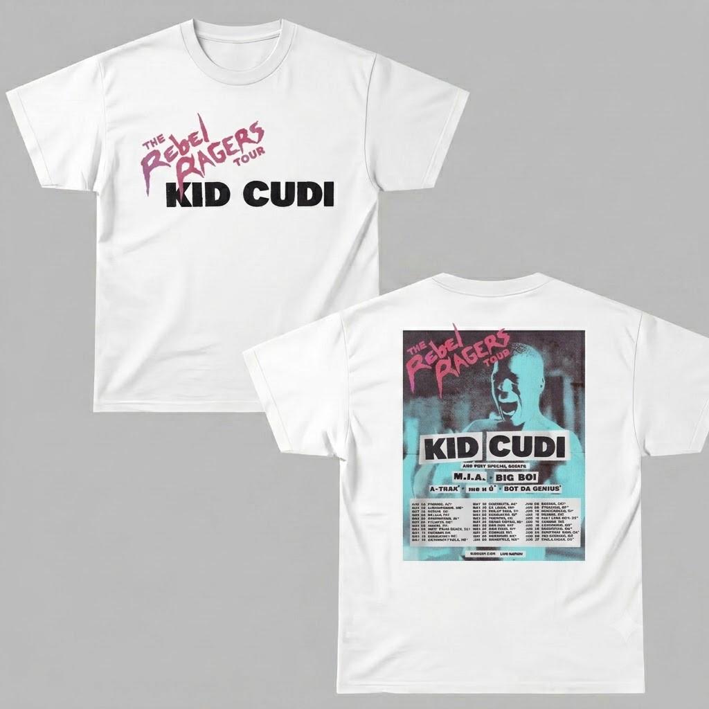 Kid Cudi The Rebel Ragers Tour 2026 Two Sided T-Shirt Unisex All Sizes CB0888