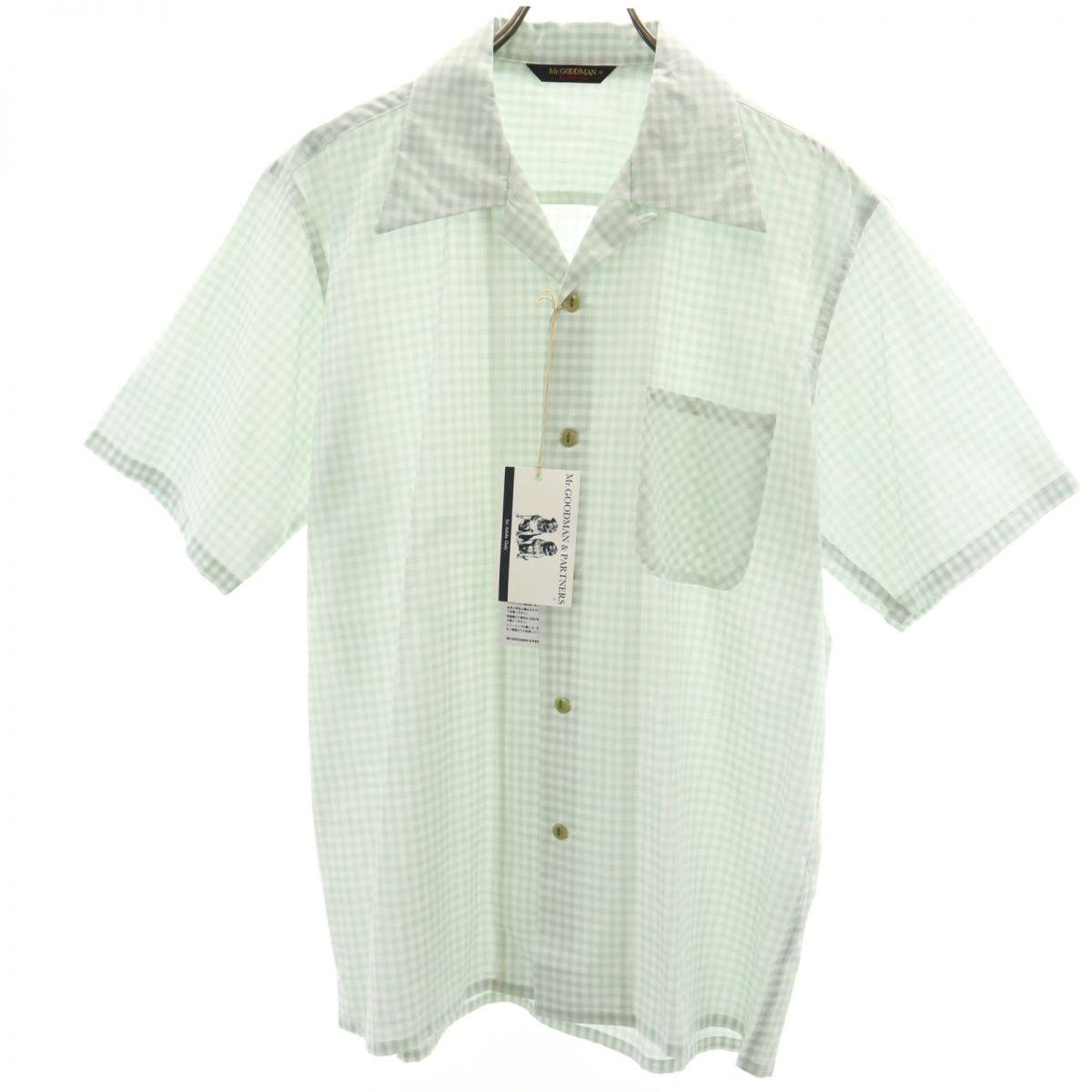 

unused Mr GOODMAN made in Japan Gingham Check Pattern Short sleeve Open collar shirt Men s Used