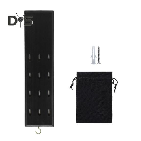 Duvara Monte Dart Tutucu Ahşap Dartlık 12 Uçlu Dart Standı Metal Kancalı ve Aksesuar Saklama Çantalı Teşhir Rafı