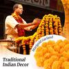 5PCS 5 Feet Marigold Garland for Decoration - Marigold Flowers Garlands for Indian Diwali Day of The Dead Decorations, Indian Weddings (Orange)