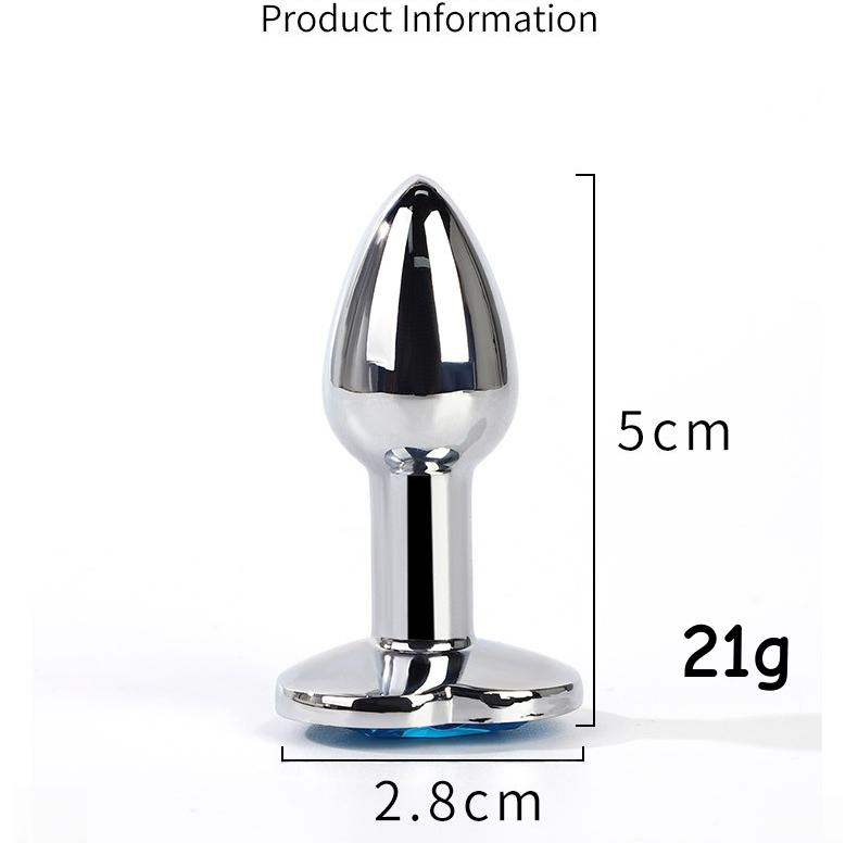 Heart Shaped Jewel Anal Plug Stainless Steel Crystal Removable Waterproof Butt Plug Stimulator Sex Toys for Men Women Metal