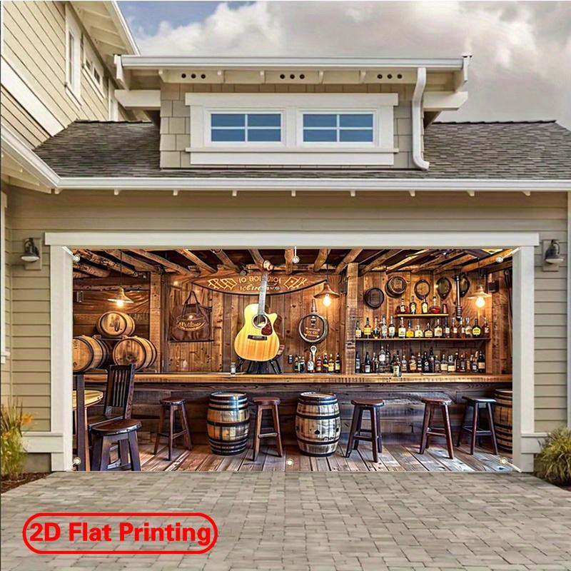 2D plane 1 piece of western salon-themed garage door banner suitable for parties and business events