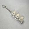 3Keys Keyboard Key Chain DIY Button Finger Keyboard Caps Stress Relief Toy Bag Pendant Transparent Shaft Decompression Toy Gift
