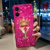 Couple Case For TCL K70 4G/K70 Power 4G Bumper Black Silicone Shockproof Soft Casing Beautiful Trendy Crown Letter Pattern Cover