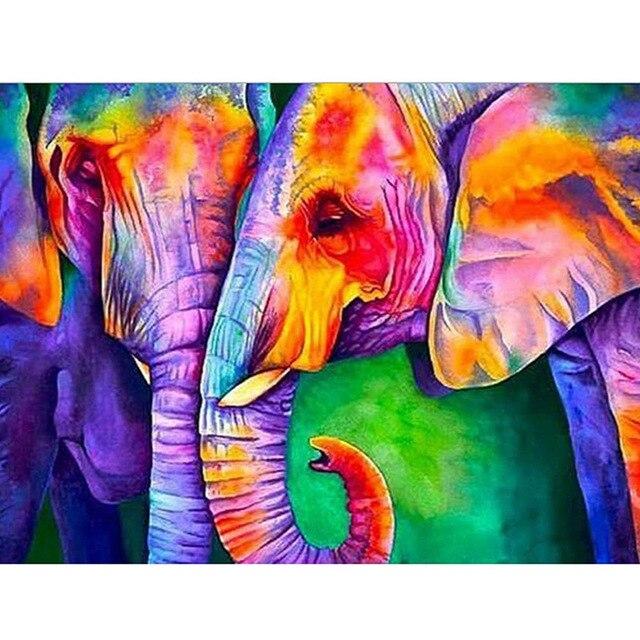 5D Diamond Painting Elephant Full Square Round Drill Mosaic Diamond Embroidery Cross Stitch Rhinestone Pictures Home Decoration