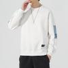 Men Embroidered Patchwork Fleece Lined Round Neck Long Sleeve Plus Size Casual Sweatshirt