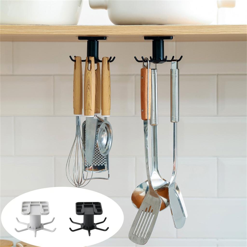 Kitchen Inverted Rotating Bracket With 6 Hooks