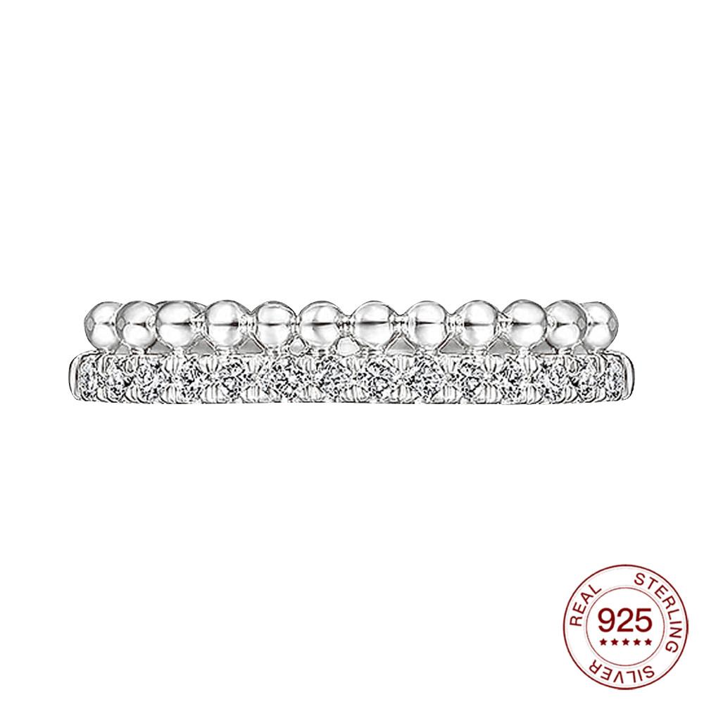 Nouvelles Bagues Bague en Argent 925 Bague Originale en Argent Perle Pour Femmes Luxe Zircon Simple Bague de Doigt Bijoux Cadeaux Amoureux