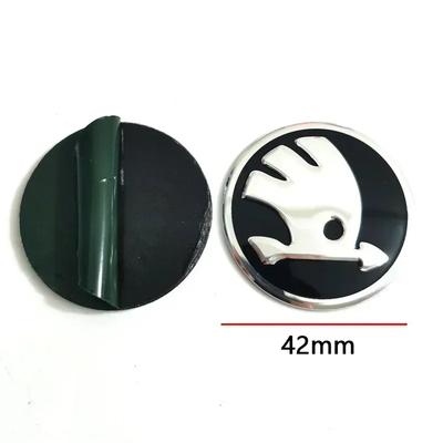 42mm Car Interior for Kodiaq Yeti Rapid Spaceback Fabia 1 2 Karoq Octavia A5 RS Superb Steering Wheel Emblem Stickers