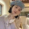 Denim Beret Women's Spring and Autumn Korean Style Versatile Face Show Little Belem Painter Hat Big Head Wrap Hat Trendy