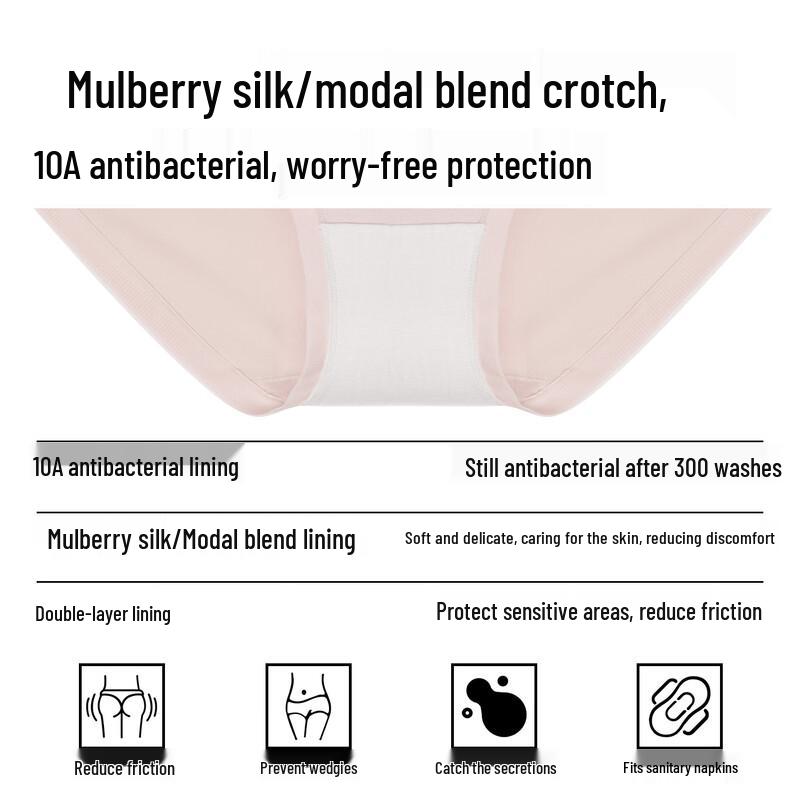 Etam Women's Seamless Combed Cotton Mid-High Waist Antibacterial Briefs