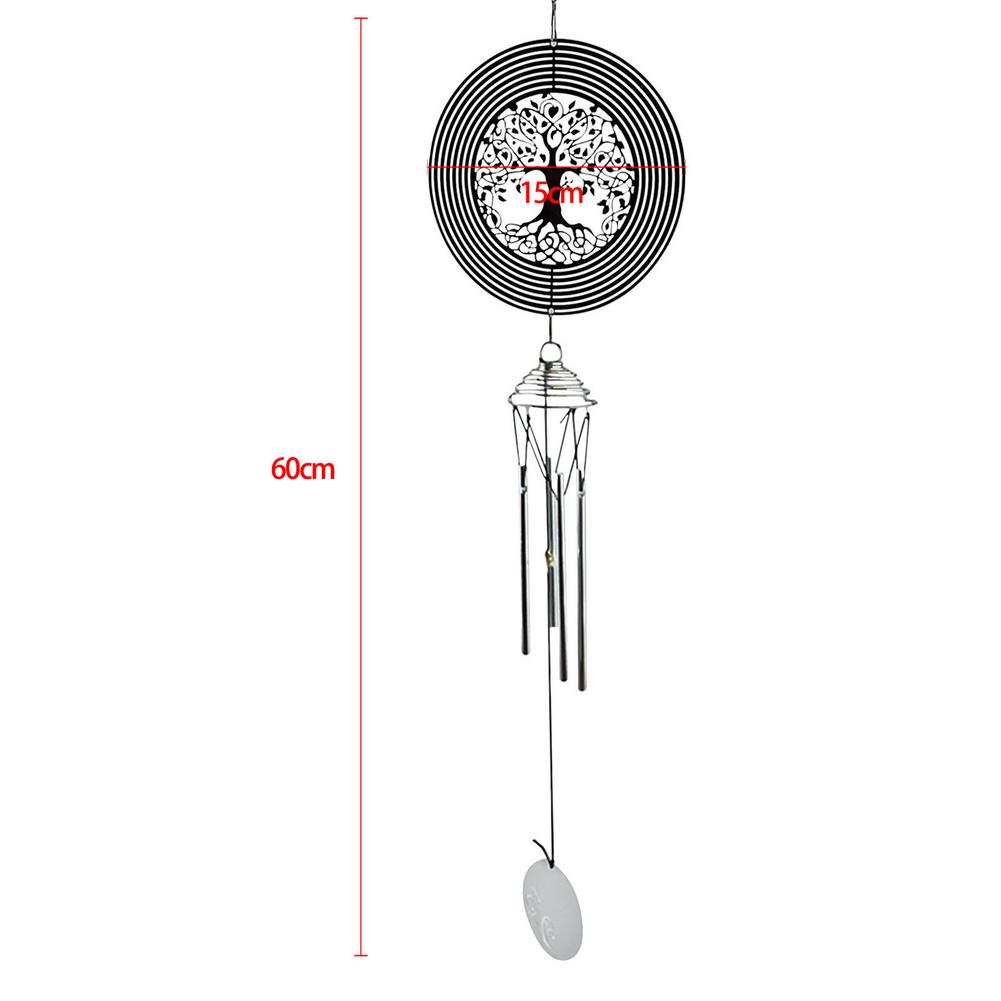

3D металлический вращающийся ветряной вертушка Дерево жизни ветряная музыка садовый декор украшение спиральные ветряные колокольчики подвесной сад двор домашний декор