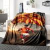 Parachute Football Player Creative Print Flannel Throw Blanket, Soft Warm Cozy Bed Sofa Cover for Sports Fan Home Decor