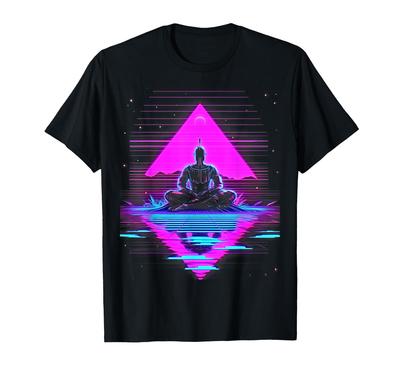 Synthwave | Buddha Alien | Cyberpunk Retro 80er Sci-Fi #8 T-Shirt
