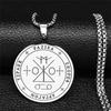 Archangel Emblem Titanium Steel Necklace Unisex Fashion Minimalist Round Pendant Durable Lightweight Jewelry Gift