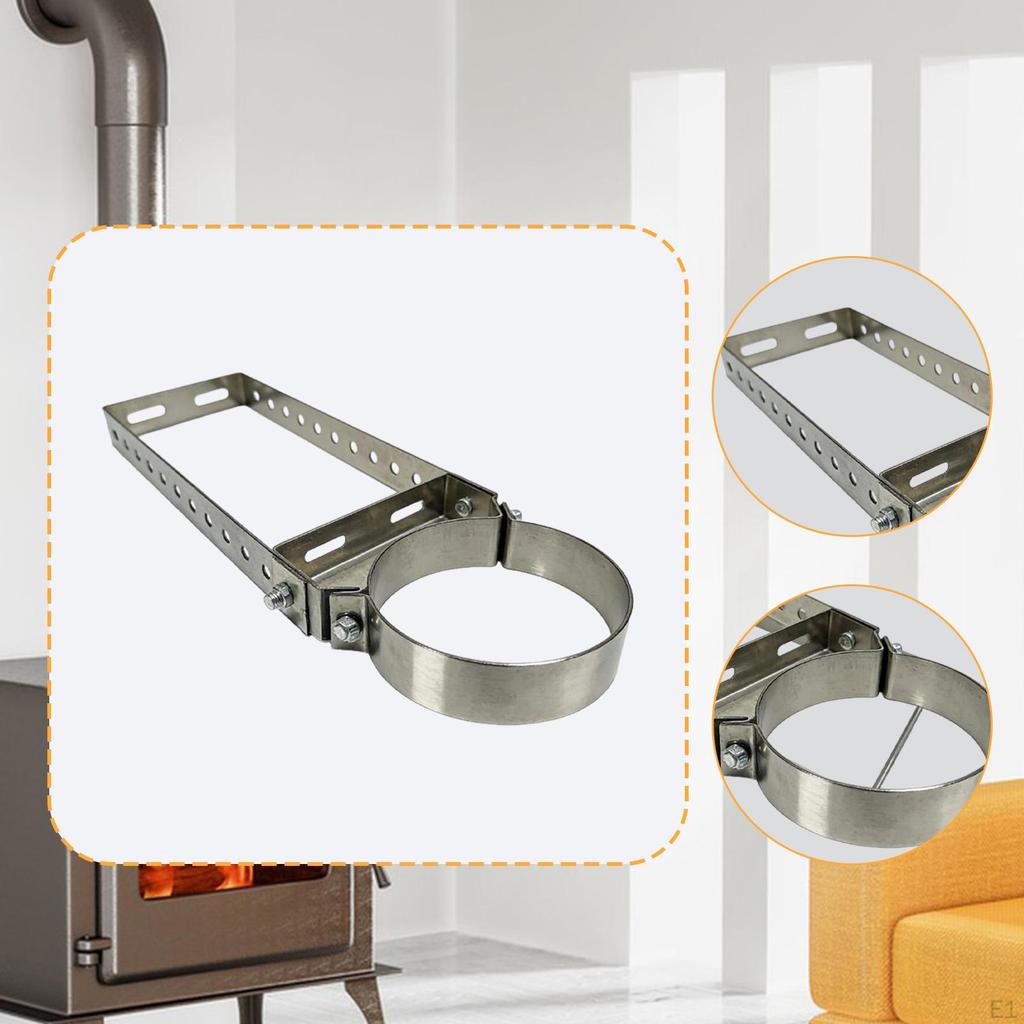 Chimney Pipe Bracket Holder Adjustable Accessories Household Heat Resistant Portable