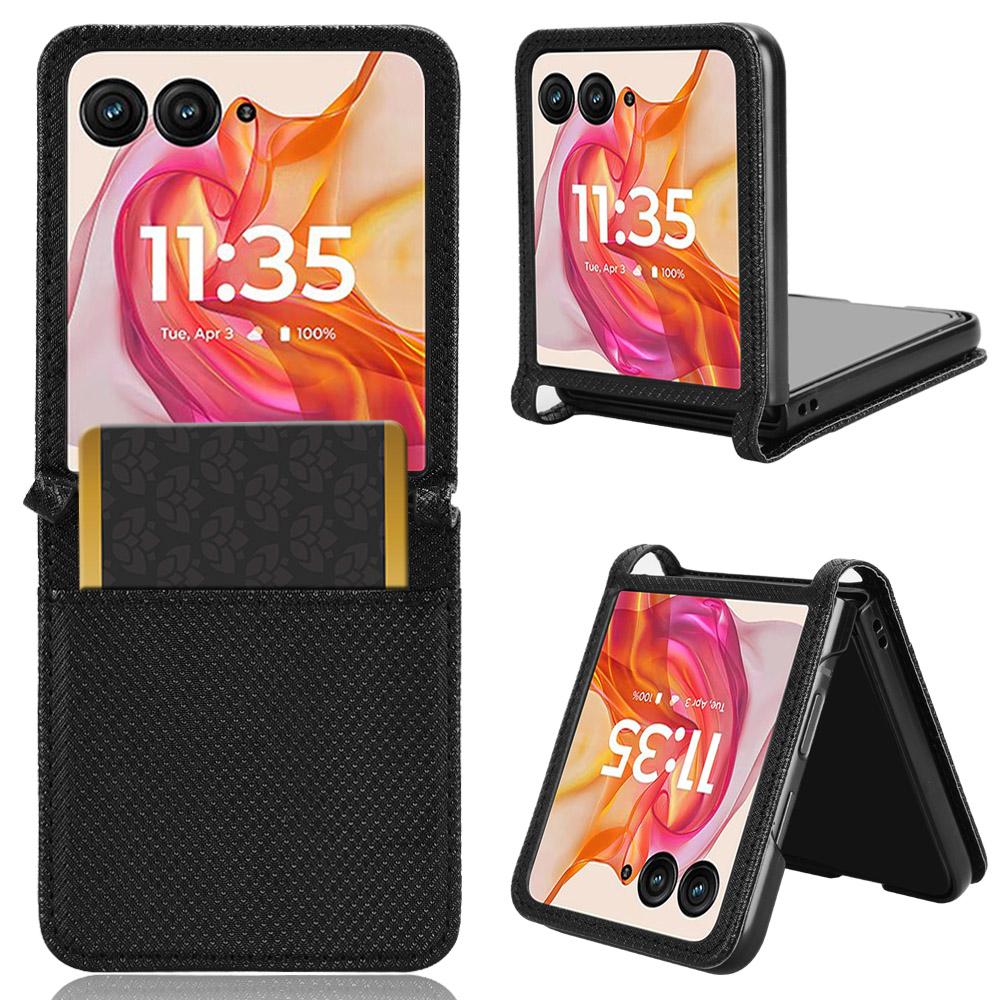 For Motorola Razr+ 2025/Razr+ 2024/Razr 60 Pro 5G/Razr 50 Ultra 5G Case Card Holder PU Leather Phone Cover