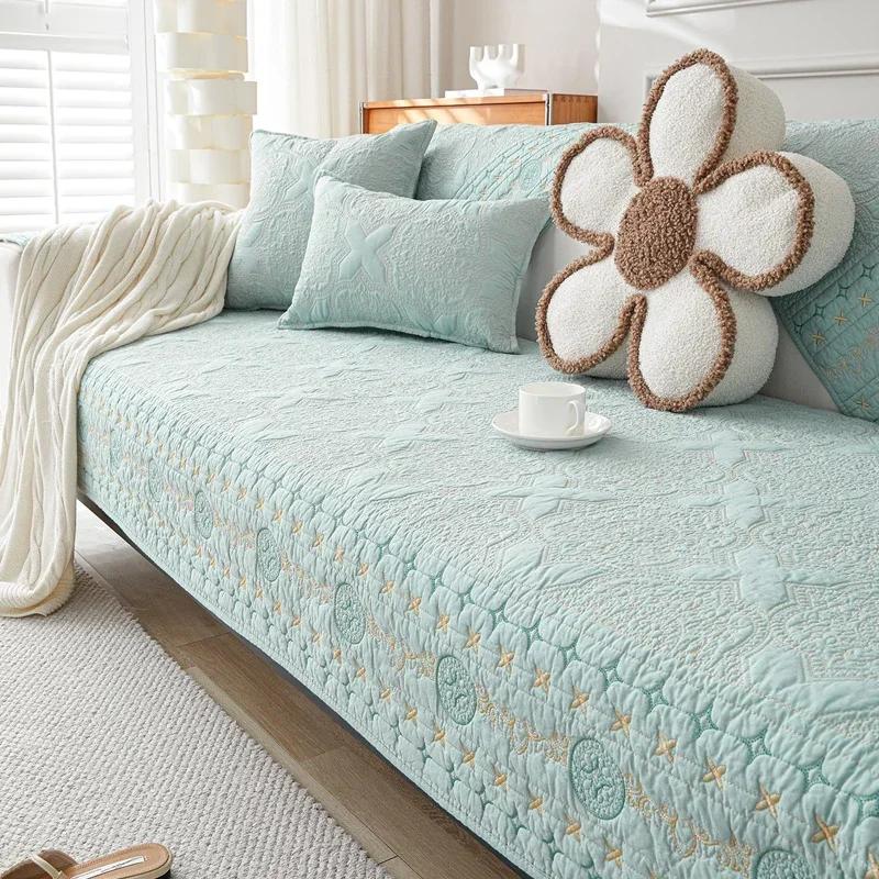 

Хлопковое стеганое полотенце для дивана, секционный чехол для дивана, противоскользящий чехол для дивана в форме буквы L для детей, собак, подлокотников, спинок, мебели, защитный чехол A 70x70