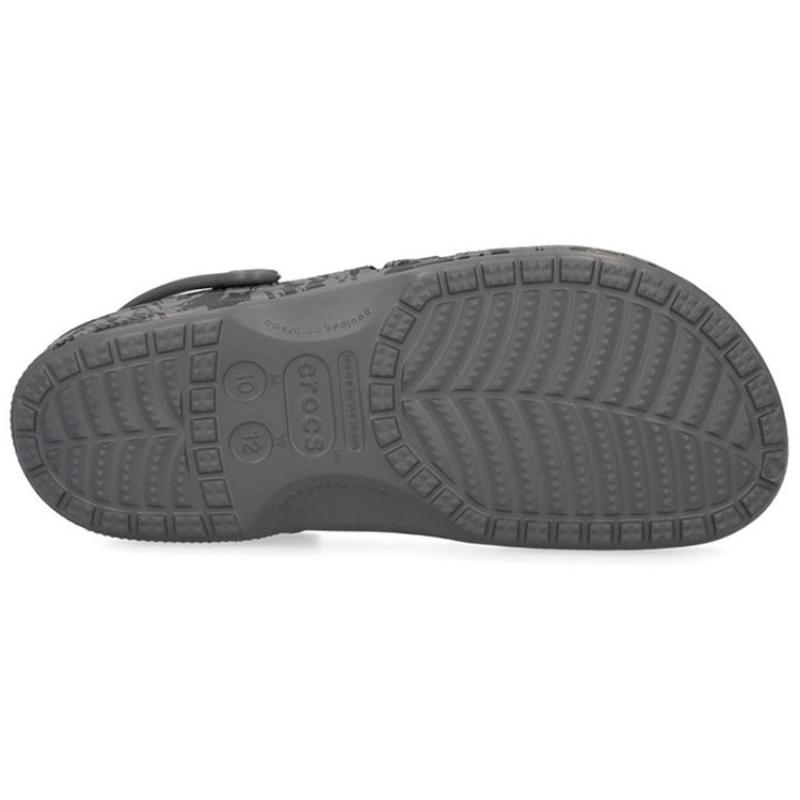 Crocs Classic Clog Lightweight, Comfortable, and Soft Beach Black Sandals Unisex 'Gray White'