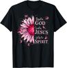Blessed By God - Loved By Jesus, Pink Sunflower T-Shirt