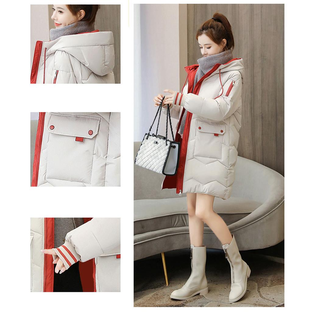 2023 Winter Frauen Jacke Mäntel Lange Parkas Weibliche Unten Baumwolle Mit Kapuze Mantel Dicke Warme Jacken Winddicht Casual Schüler Mantel