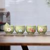 Lychee Blossom Butterfly Zisha Tea Cup - Bean Green Glazed Chinese Gongfu Cup for Guests