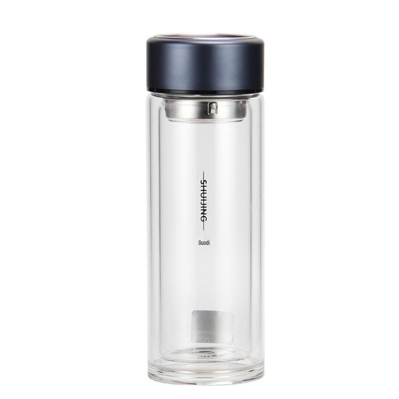 Double-Layer High Borosilicate Glass Crystal Office Cup with Custom Printing - Kuandi 2170 290ml