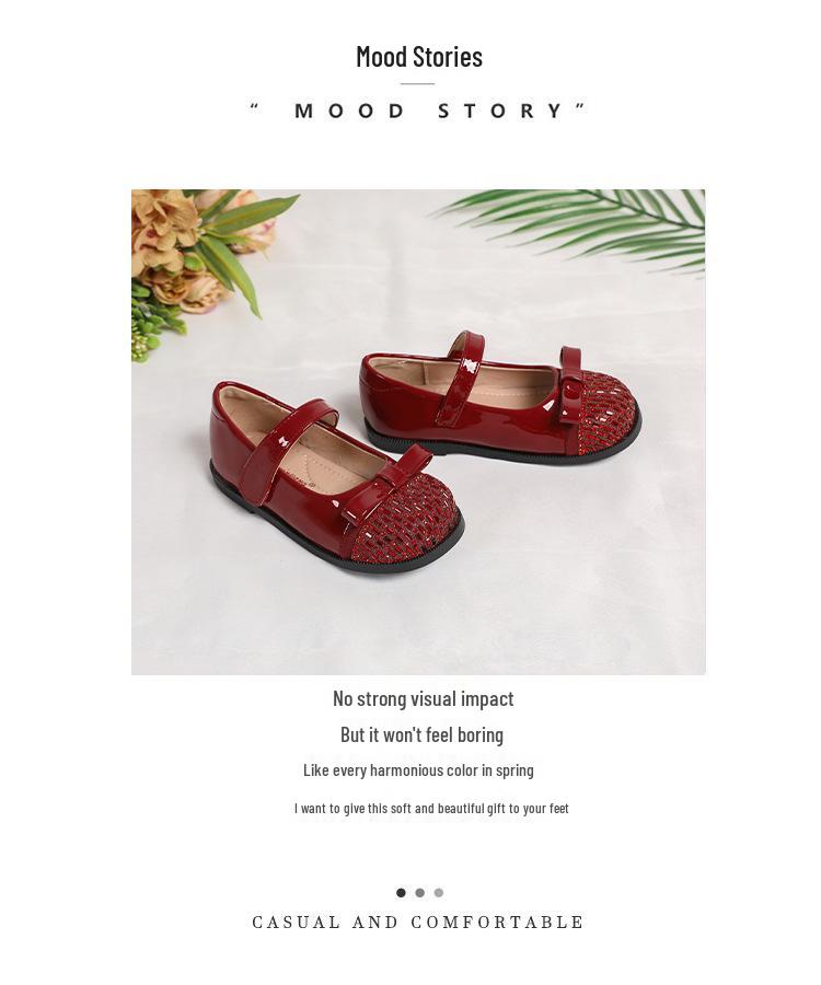 2026 Spring New Arrival: Girls' Crystal Princess Dress Shoes - Formal, Leather, Perfect for Performances