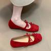 Inner Heightening Shallow Mouth Mary Jane Shoes Summer French Retro Evening Breeze Bow Gentle Single Shoes