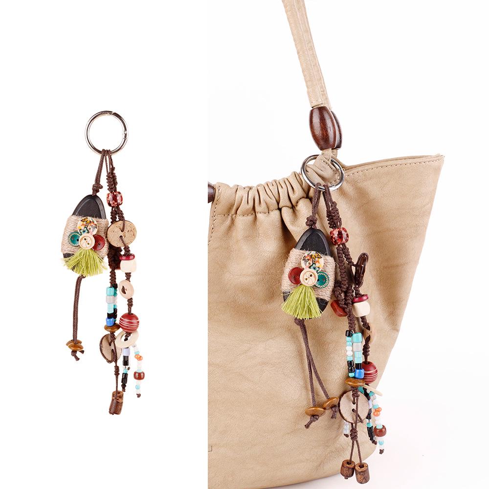

Versatile Handmade Wenwan Tassel Pendant Retro Metal Key Chain Ornament