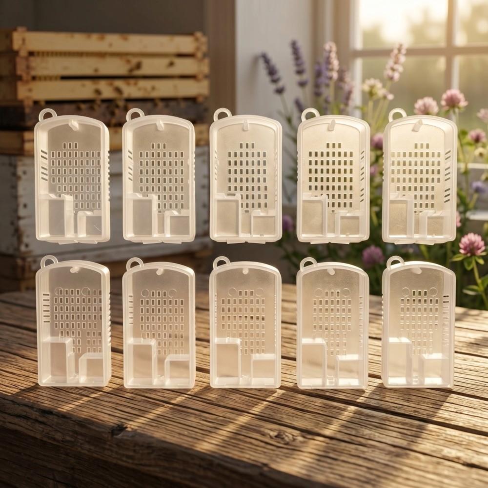 10Pcs Plastic Bee Transport Cage Ventilated Bee Rearing Cage Reusable Queen Bee Cage  Bee Rearing