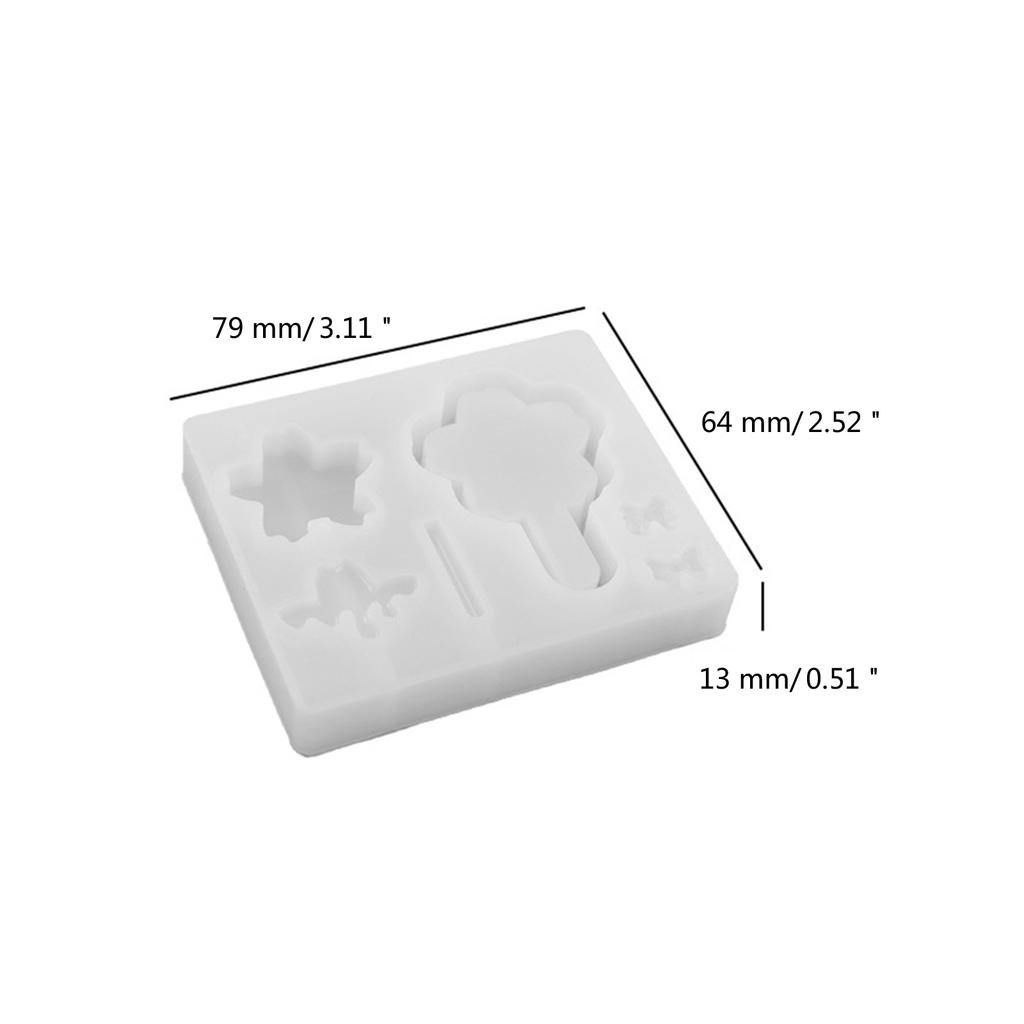 Cute Lollipop Quicksand Mold Handmade Pendant Silicone Mold Resin Casting Mold for DIY Keychain Jewelry Non-stick