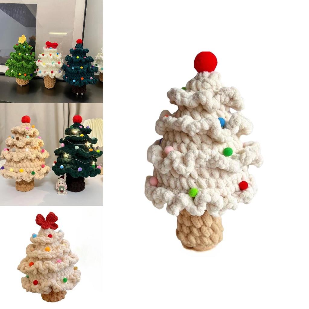 Complete Diy Knitting Material Set For Christmas Tree And Santa Claus Ideal For Festive Celebrations