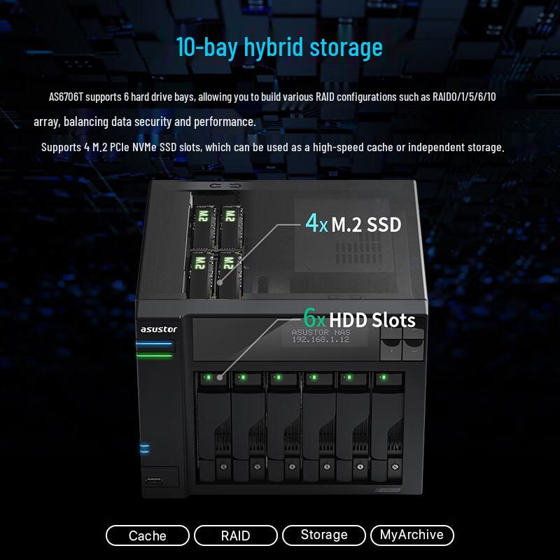 ASUSTOR AS6706T 10-Bay NAS Server