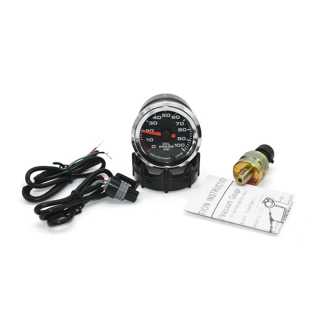 52mm Car Oil Press Meter RPM Boost Water Temp Oil Temp Air Fuel Ratio Voltage EXT Temp Meter 7 Color Backlight Gauge For 12V Car