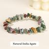 JD Natural Crystal Stone Seven Chakra Irregular Energy Bracelet Women Men Healing Amethyst Fluorite Chip Strand Bracelet Gift