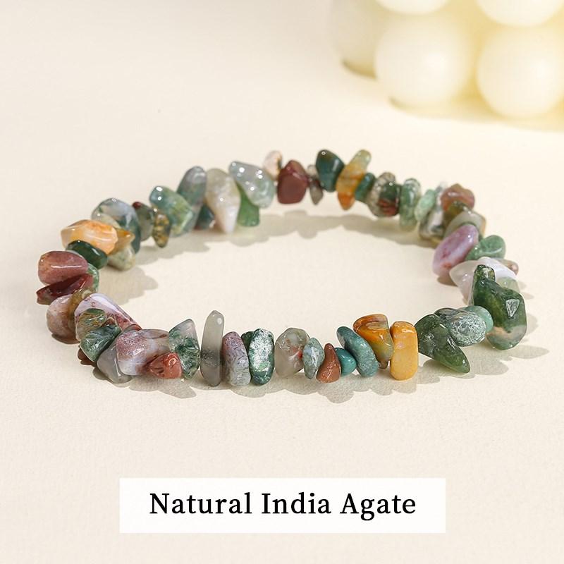 JD Natural Crystal Stone Seven Chakra Irregular Energy Bracelet Women Men Healing Amethyst Fluorite Chip Strand Bracelet Gift