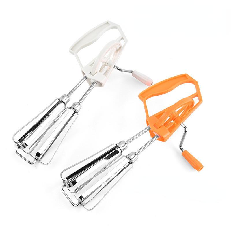 10 Inch Stainless Steel Hand Mixer, Fast Semi-automatic Egg Beater and Dough Mixer, Baking Tool