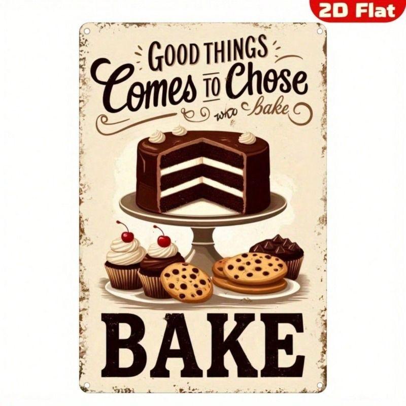 Tin Sign Wall Art Vintage Baking Kitchen Decor Country Style Metal Poster