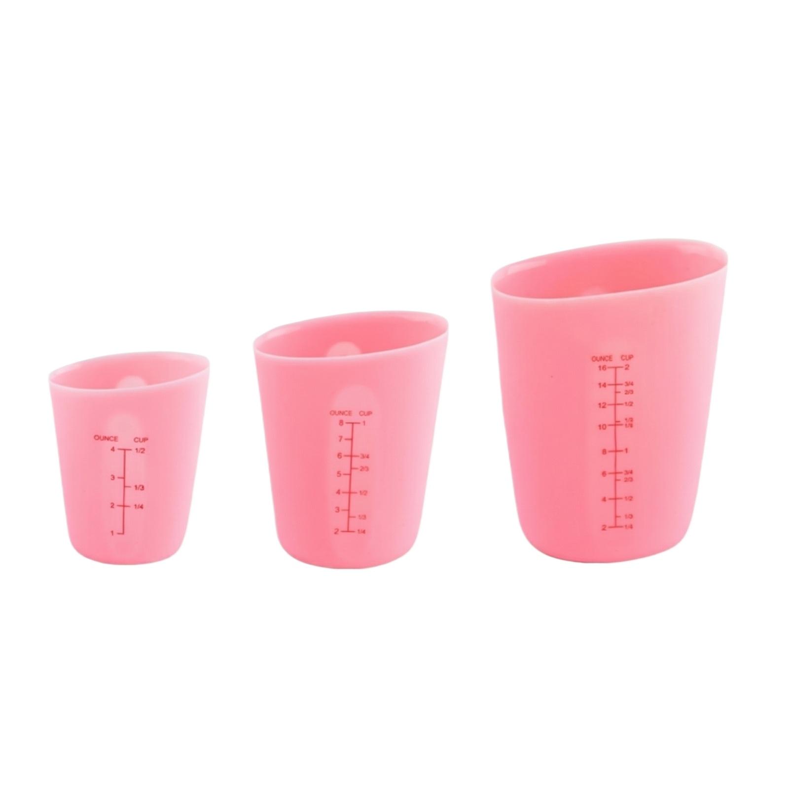 Food Grade Soft Silicone Measuring Cup 3 Piece Set One Size