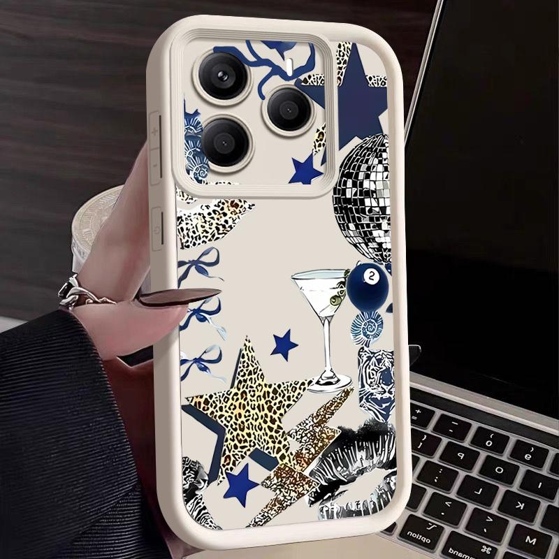 Leopard Star Disco Ball Pattern Case For Xiaomi Redmi Note 14 13 Pro 5G 4G 12 11 Funda Xiaomi 14T 13T 11T Pro Shockproof Bumper Silicone Cover