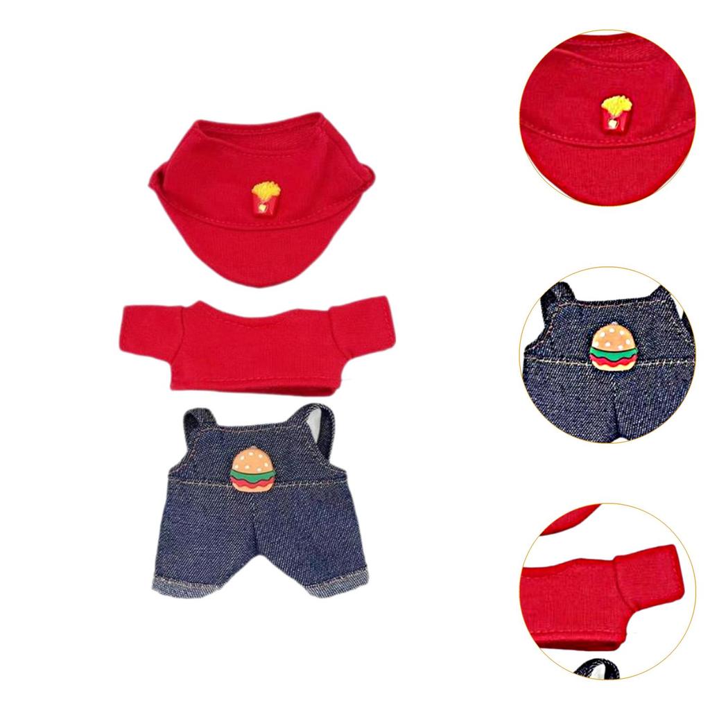 Dukkeklær med hatt, Søt solid motekjole, Klær til 17 cm anheng Labubu