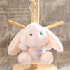 Cute Bunny Keychain Cartoon Little Rabbit Stuffed Doll Keyring Soft Plush Toy Key Holder Bag Pendant Backpack Hanging Decoration
