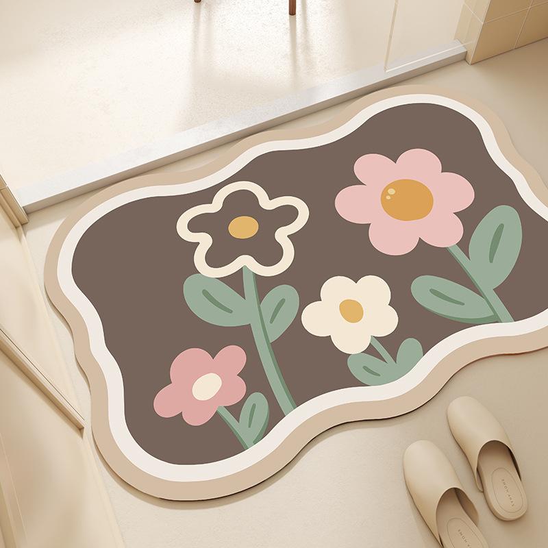 Diatom Mud Floor Mat Bathroom Quick Drying Foot Mat Toilet Anti Slip Mat Bathroom Door Absorbent Mat