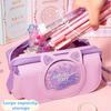 Large Capacity Pen Bag Quicksand Cat Stationery Bag Pen Box  School Office Supplies