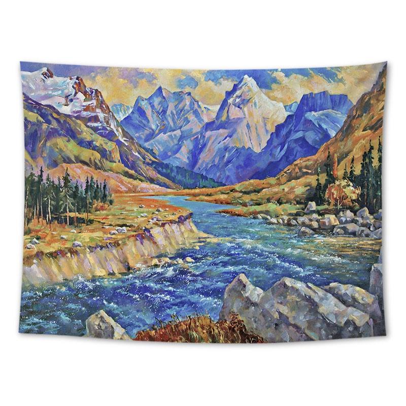 Tapiserie suspendată pe perete Floarea-soarelui Lavandă Pictură în ulei Peisaj Decorare cameră Pânză de fundal