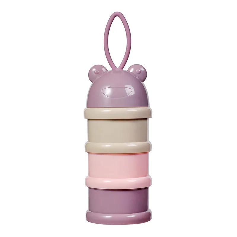 Colourful baby 3 tier milk powder box Individual tiered milk powder compartments Children's portable rotating milk powder box1PC